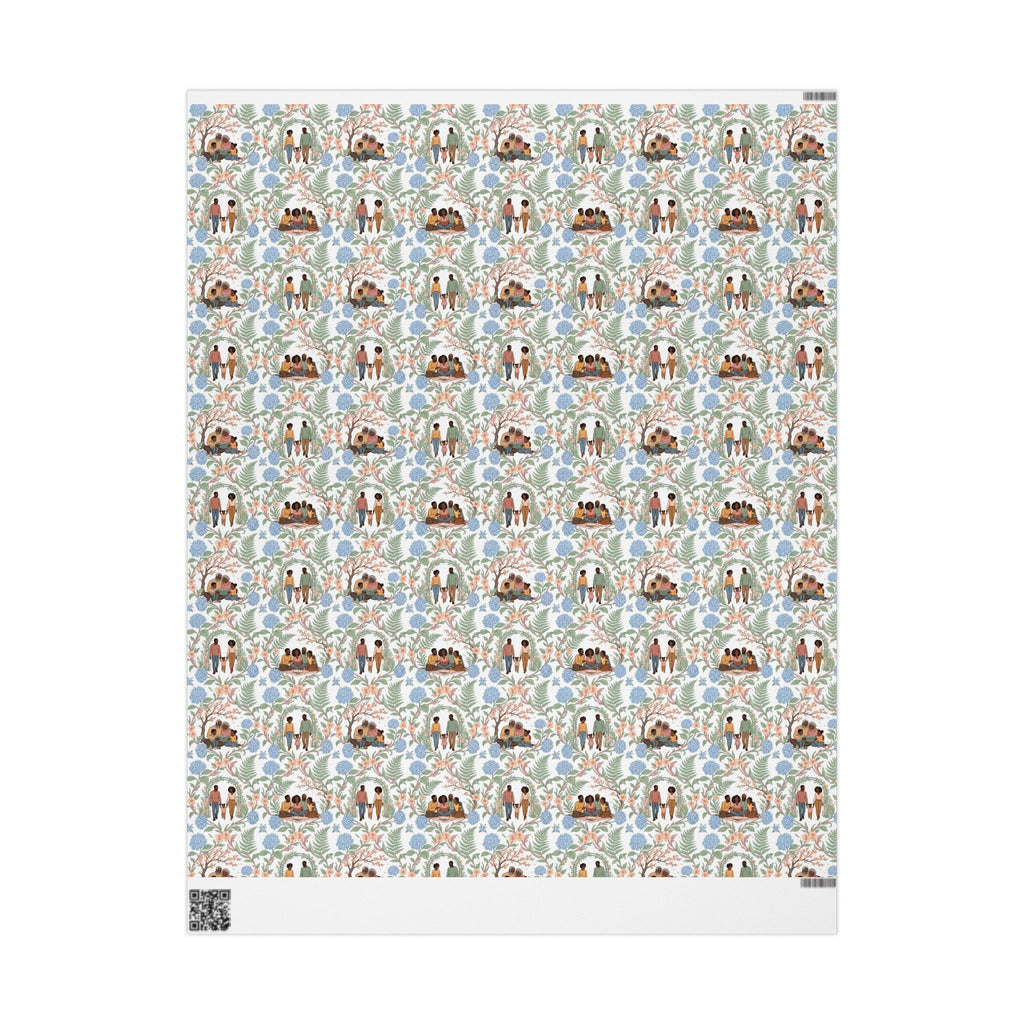 Grandparents & Grandchildren — Powder Blue Serenity Wrapping Paper — Family Wrap Co.