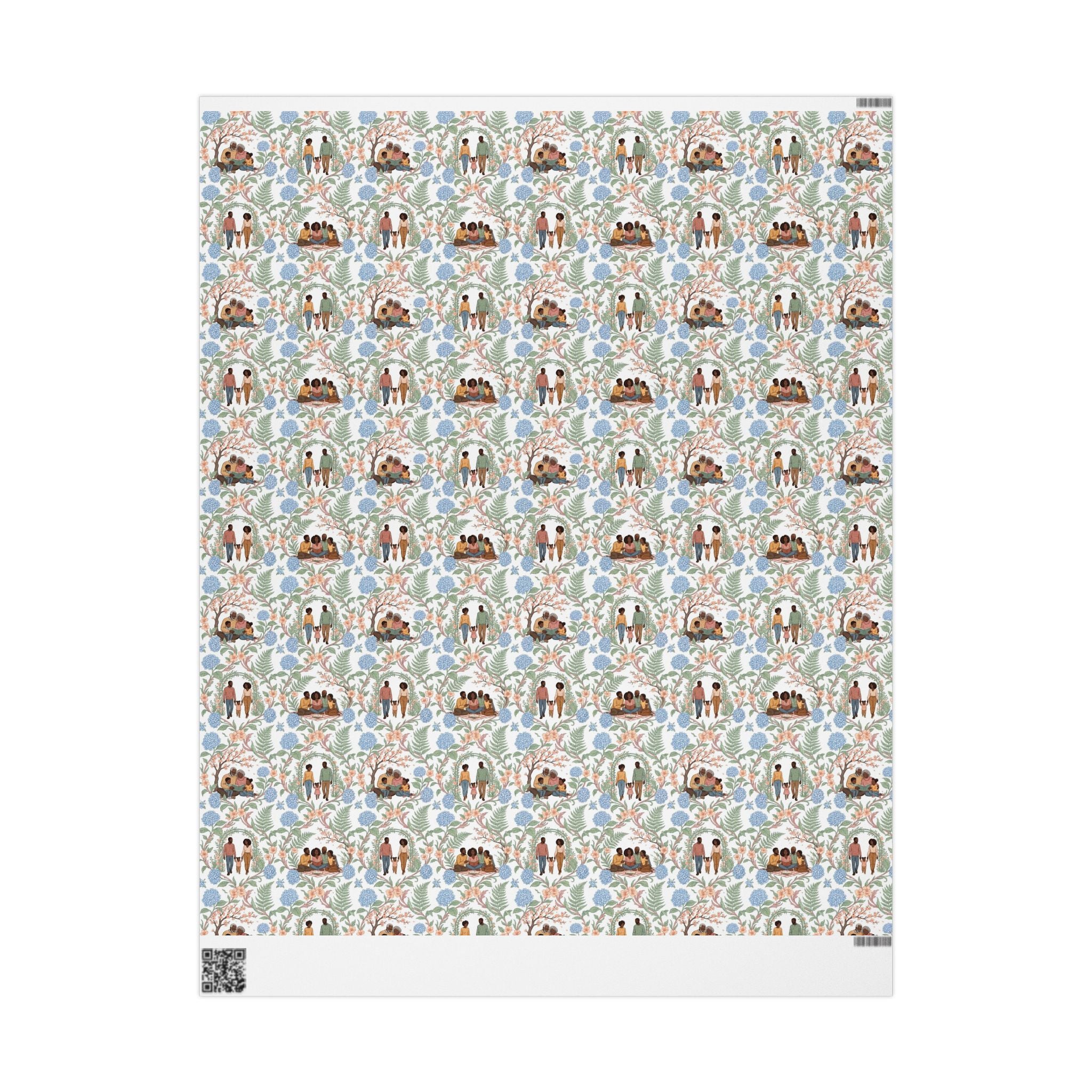 Grandparents & Grandchildren — Powder Blue Serenity Wrapping Paper — Family Wrap Co.