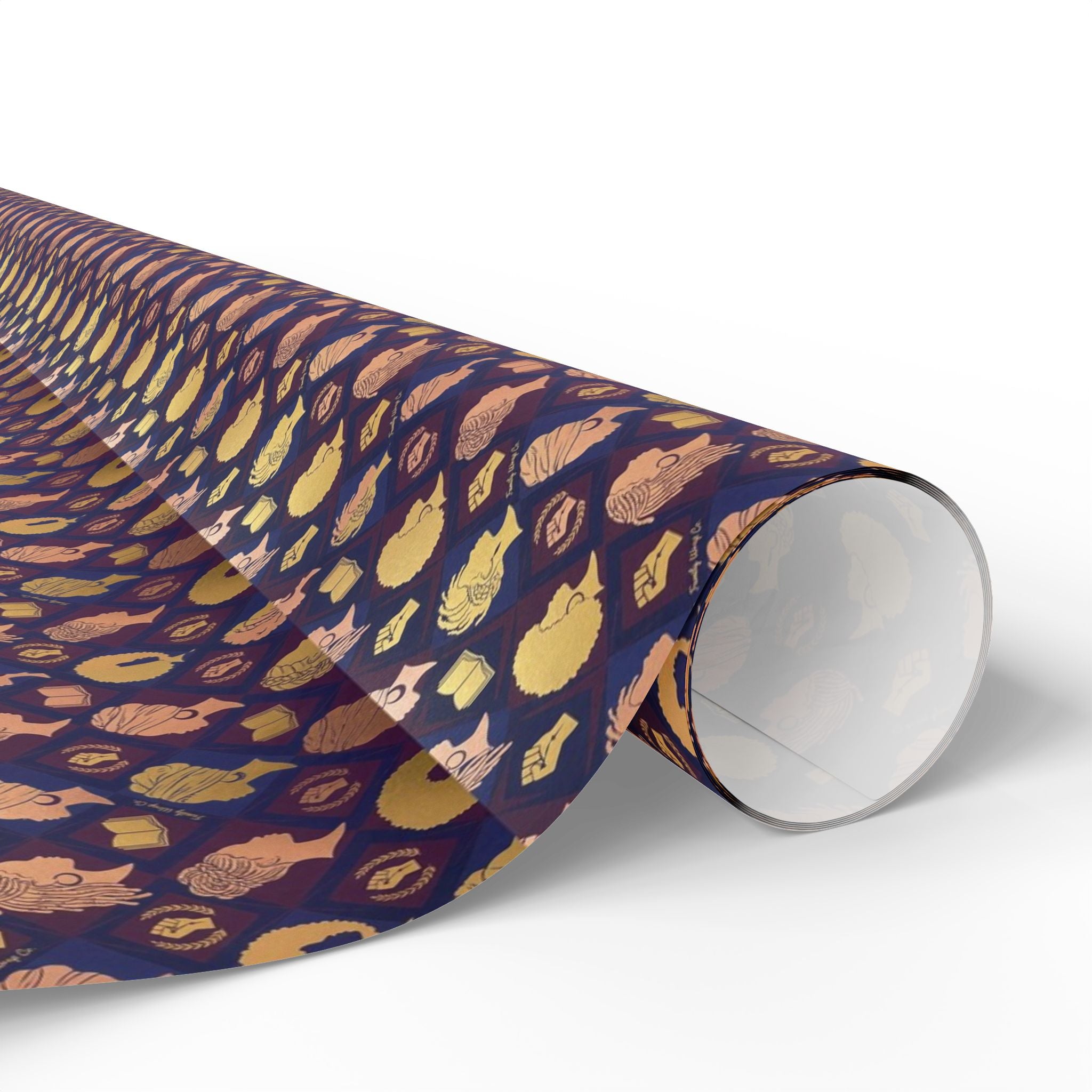 Icons of Greatness Silhouette Pattern — African American Gift Wrap by Family Wrap Co.