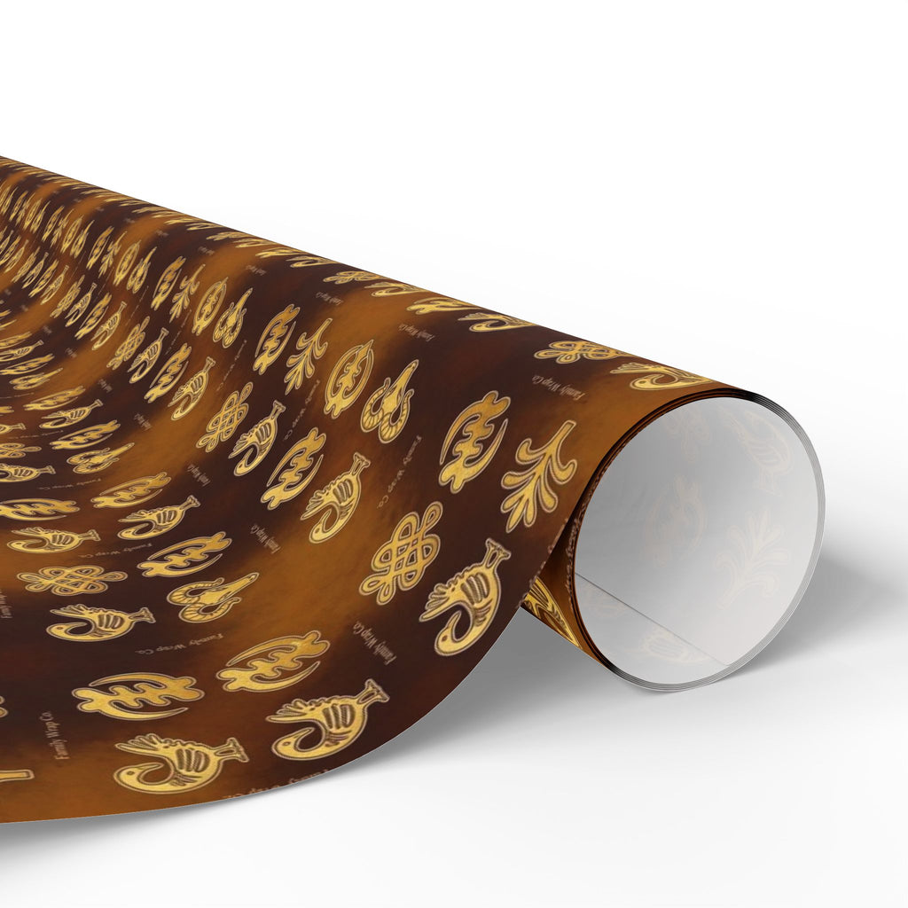 Adinkra Symbols Wisdom Pattern — African American Gift Wrap by Family Wrap Co.