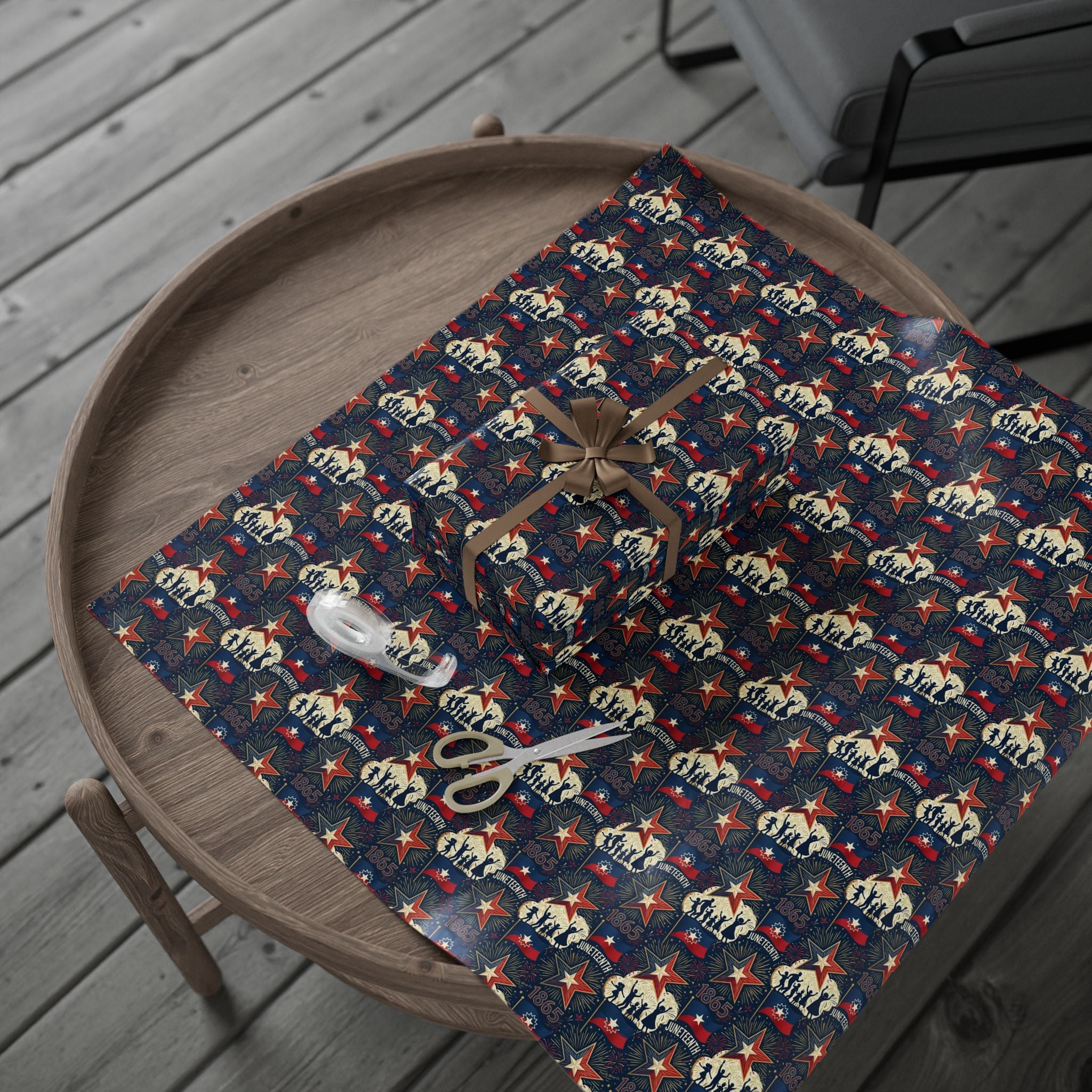 Juneteenth Freedom Celebration Pattern — African American Gift Wrap by Family Wrap Co.