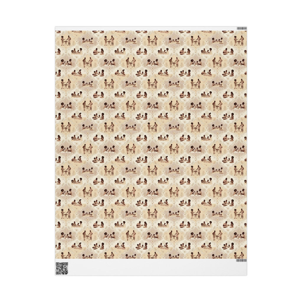 Backyard BBQ Joy — Taupe & Sand Wrapping Paper — Family Wrap Co.