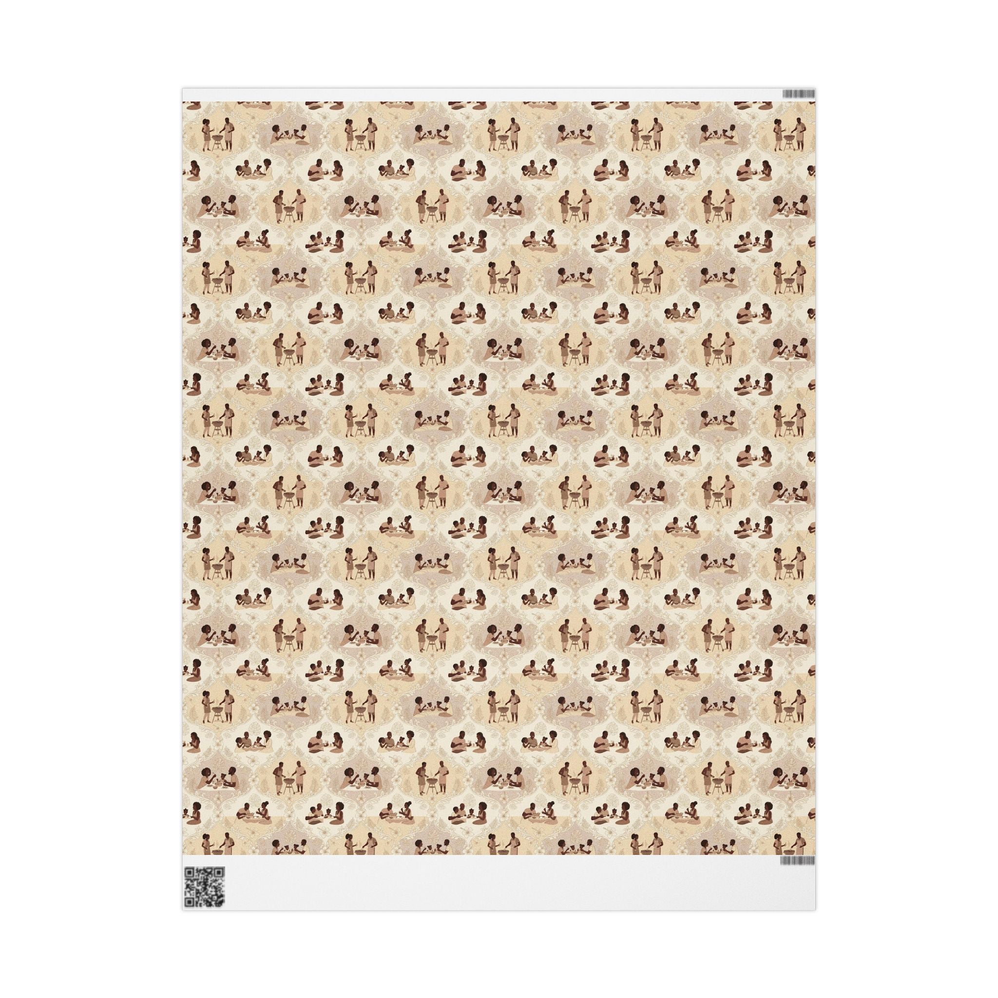 Backyard BBQ Joy — Taupe & Sand Wrapping Paper — Family Wrap Co.