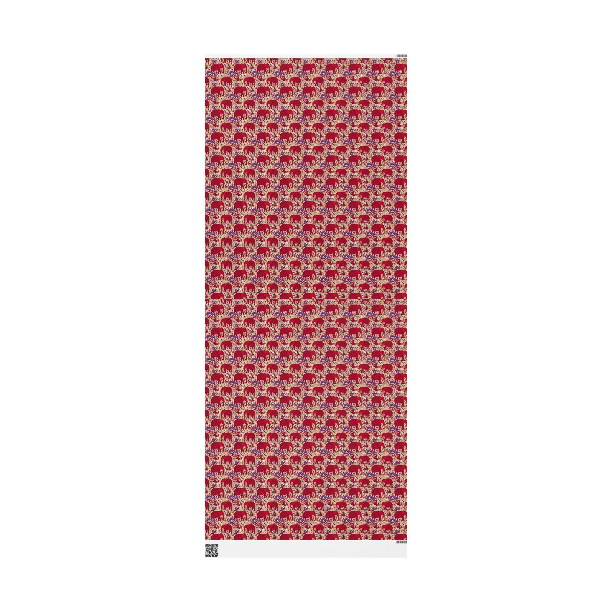 Crimson & Cream Regal Pattern — African American Gift Wrap by Family Wrap Co.
