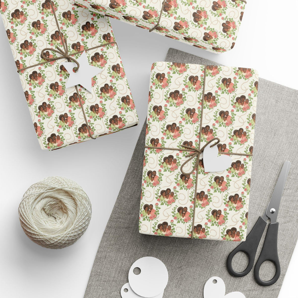 Rose Garden & Ivy Family — African American Gift Wrap by Family Wrap Co.