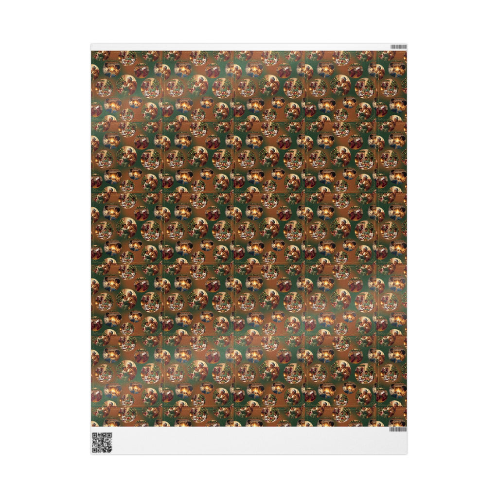 Holiday Hearthside Memories Pattern — African American Gift Wrap by Family Wrap Co.