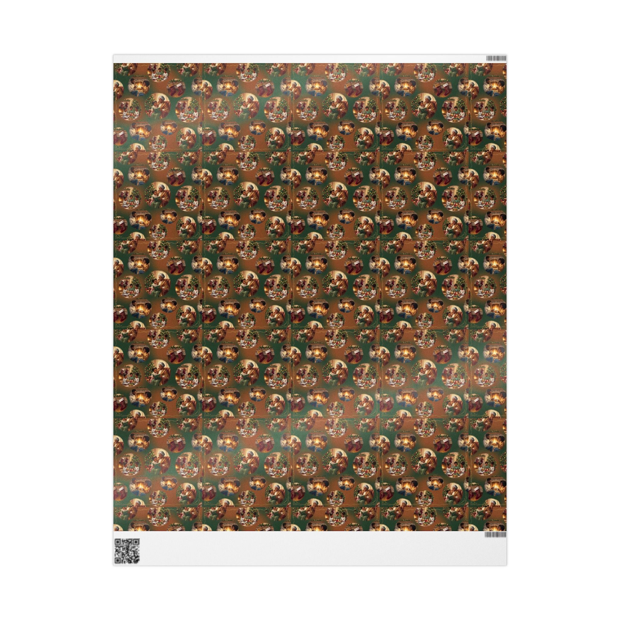 Holiday Hearthside Memories Pattern — African American Gift Wrap by Family Wrap Co.