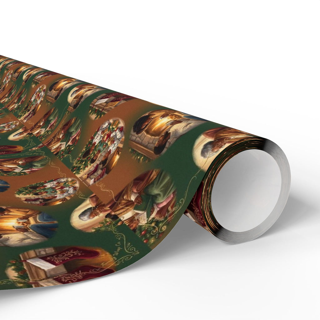 Holiday Hearthside Memories Pattern — African American Gift Wrap by Family Wrap Co.