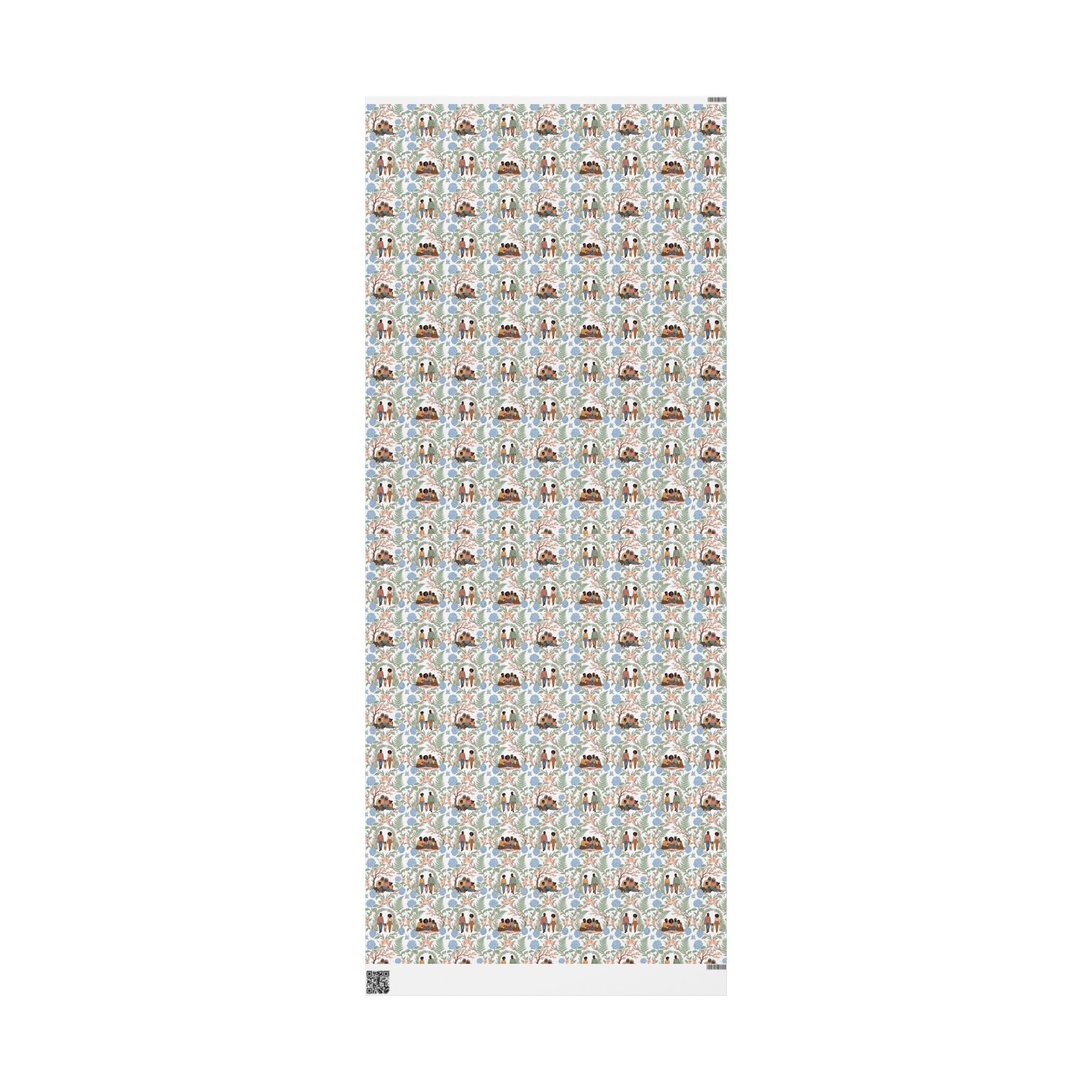 Grandparents & Grandchildren — Powder Blue Serenity Wrapping Paper — Family Wrap Co.