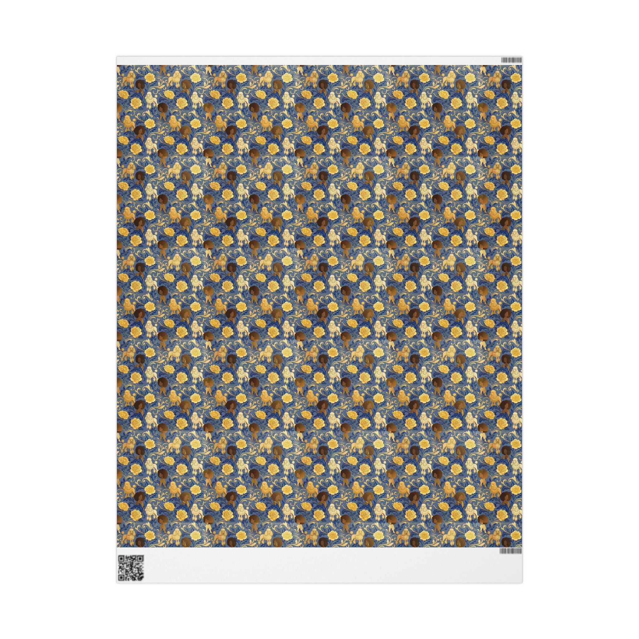 Sapphire Crown & Golden Bloom Wrapping Paper — Family Wrap Co.