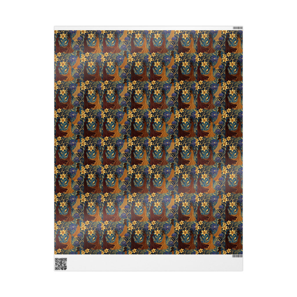 Blue Gold Botanical Luxe Wrapping Paper — Family Wrap Co.