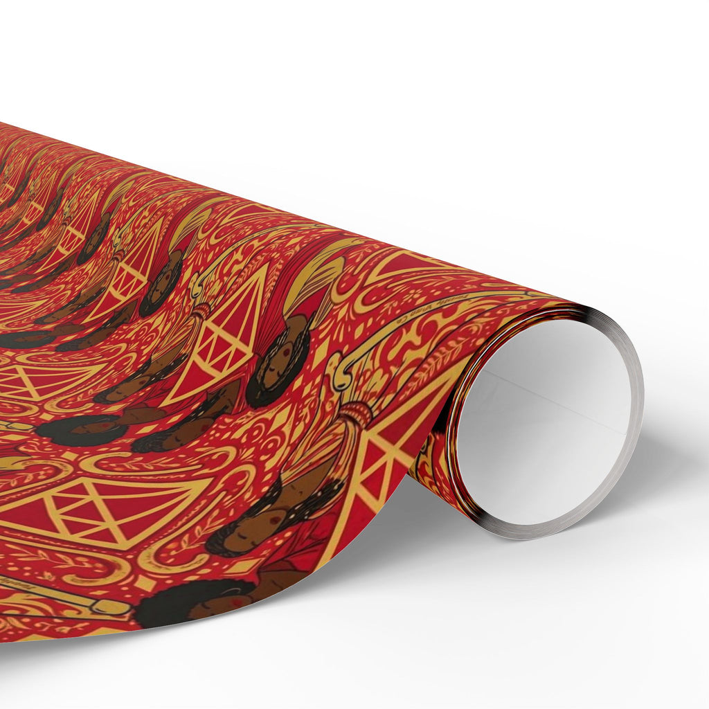 Crimson & Gold Diamond Cane Collection — African American Gift Wrap by Family Wrap Co.