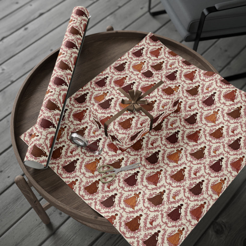 Crimson & Cream Toile Elegance Wrapping Paper — Family Wrap Co.