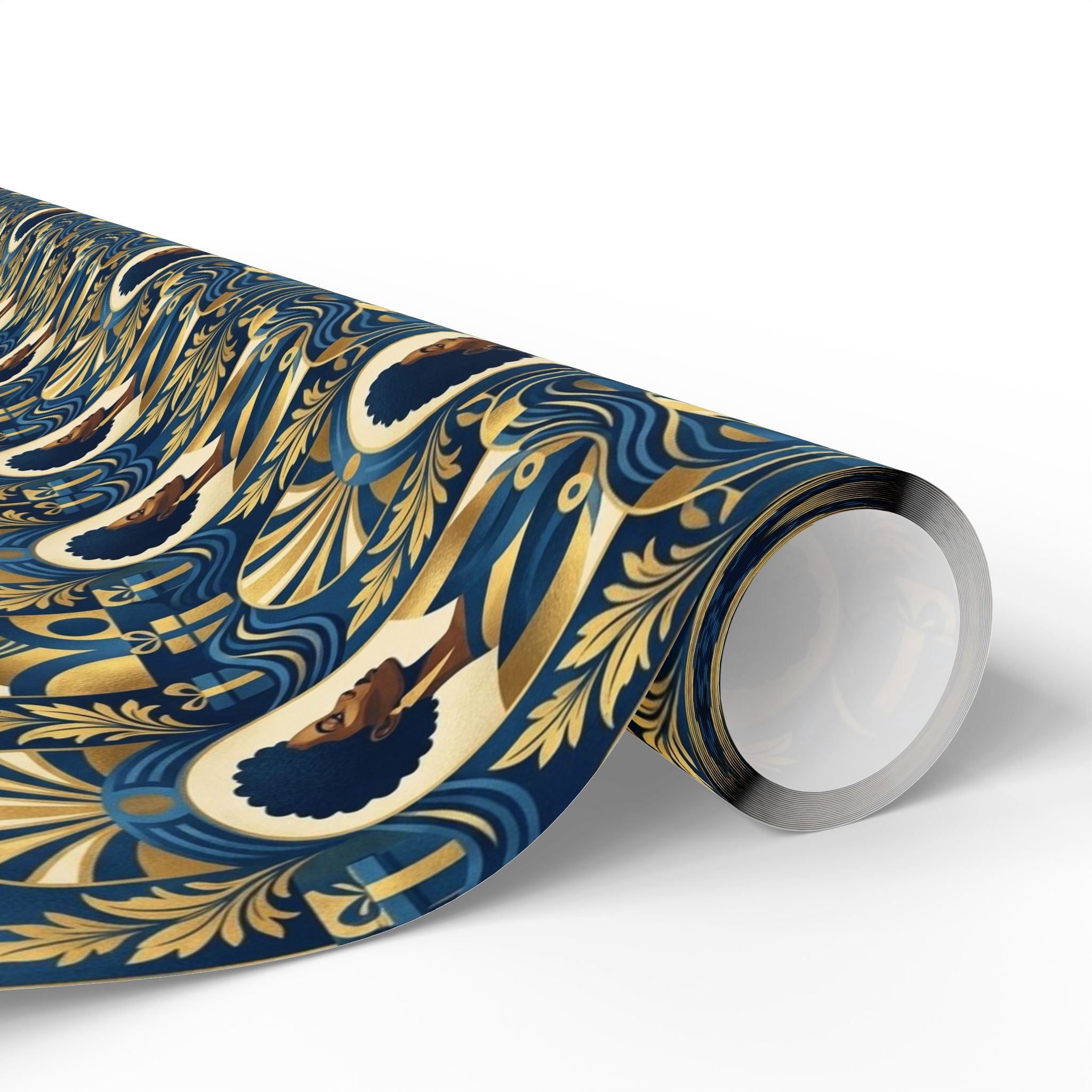 Blue & Gold Modern Muse Mosaic Wrapping Paper — Family Wrap Co.