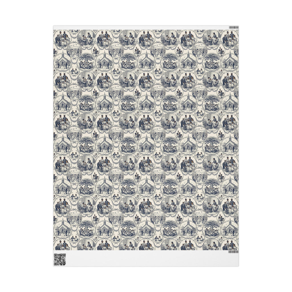 Navy & Cream Family Heritage Wrapping Paper — Family Wrap Co.