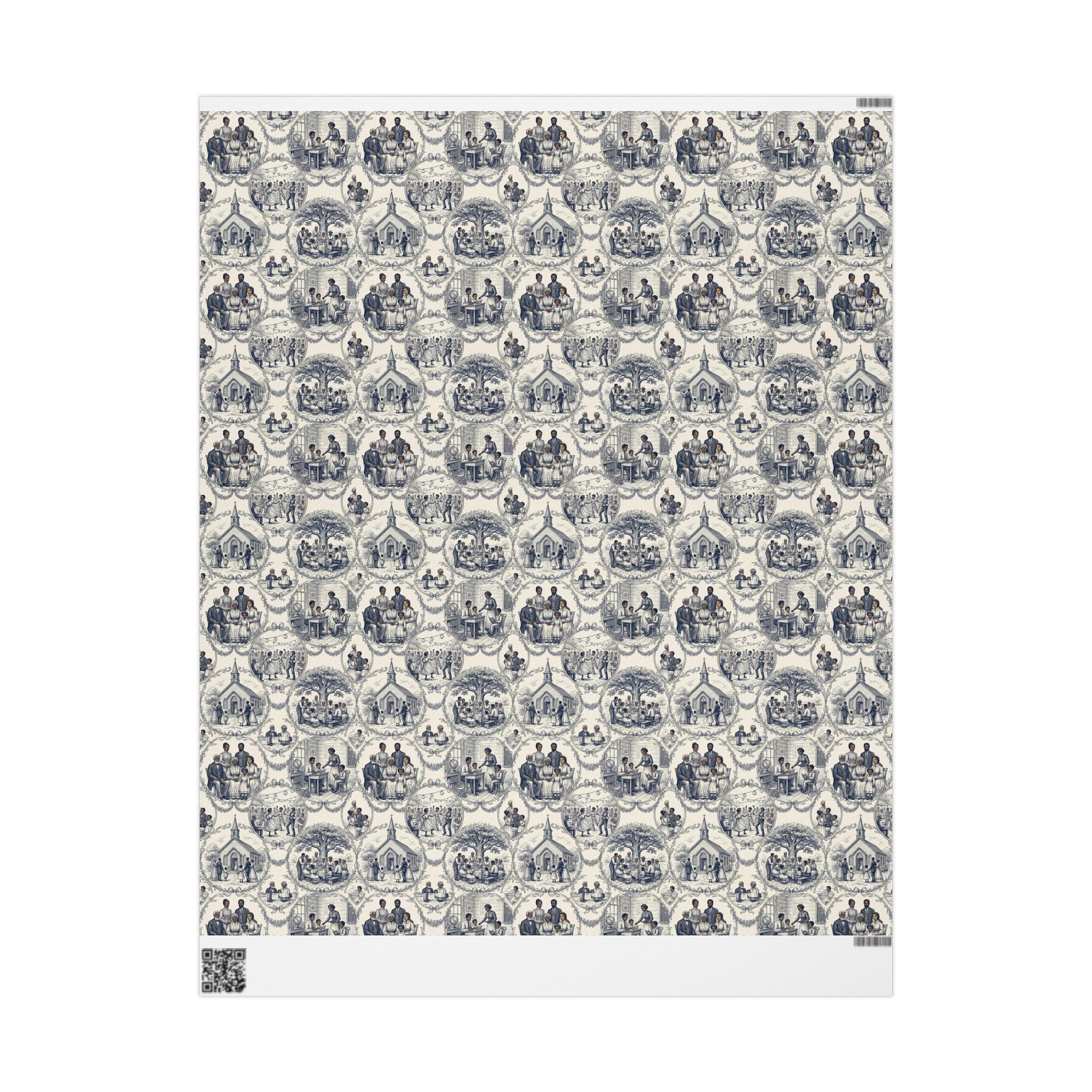 Navy & Cream Family Heritage Wrapping Paper — Family Wrap Co.