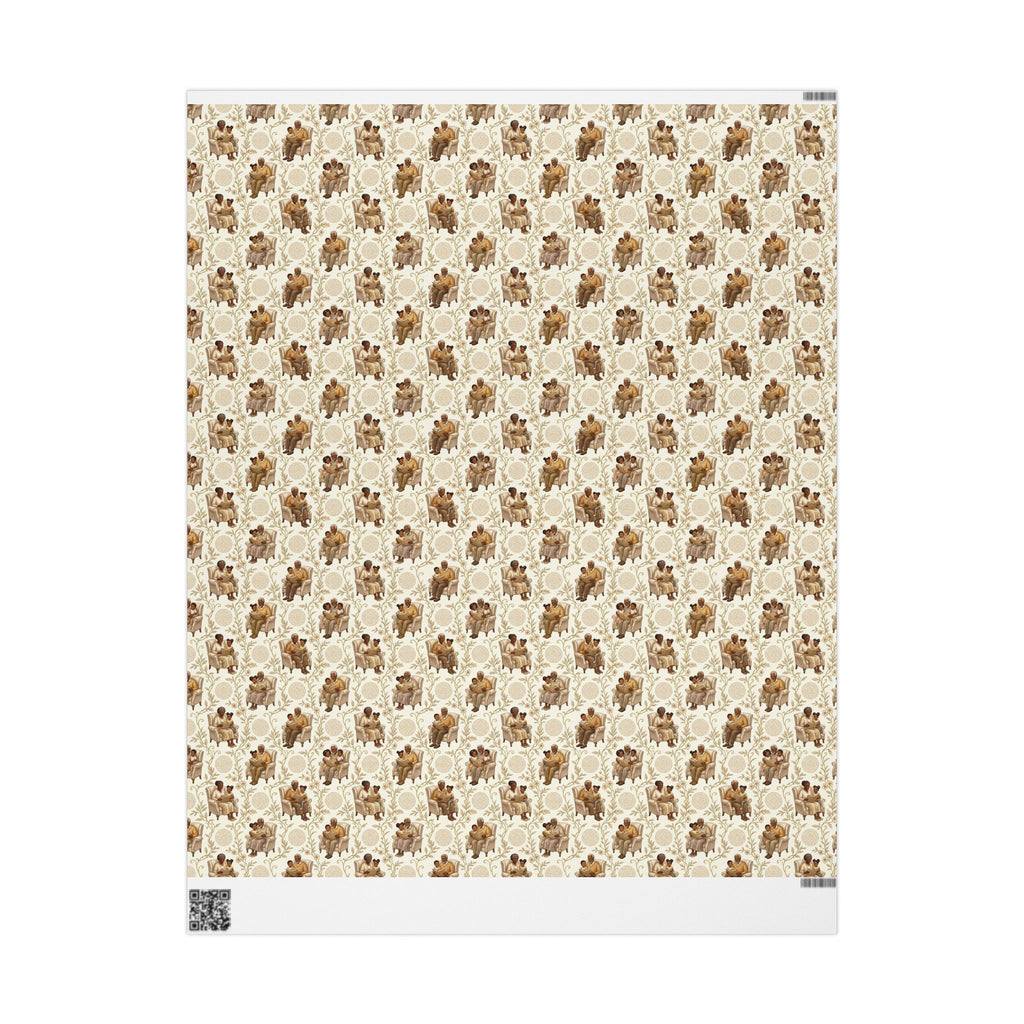Reading Together — Champagne Warmth Wrapping Paper — Family Wrap Co.