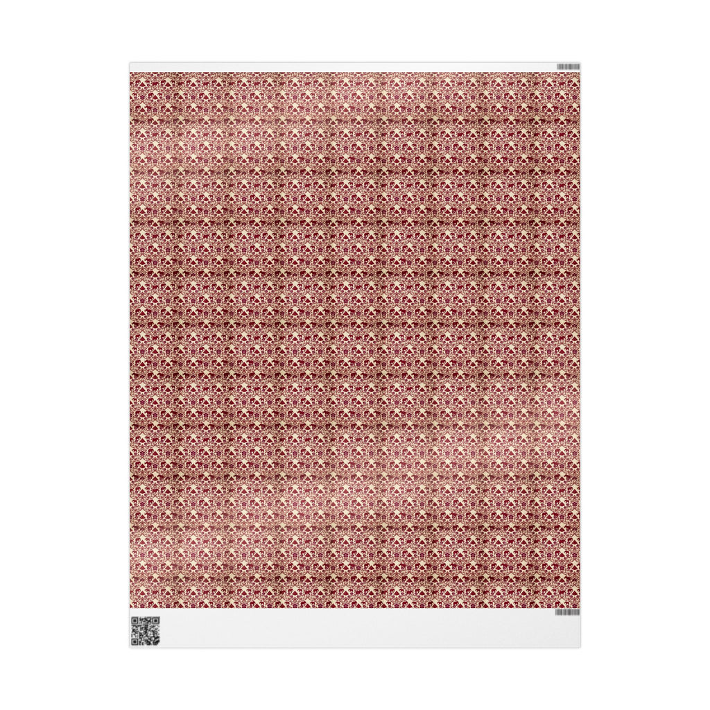 Crimson & Cream Elephant Reign -- Heritage in Bloom — African American Gift Wrap by Family Wrap Co.