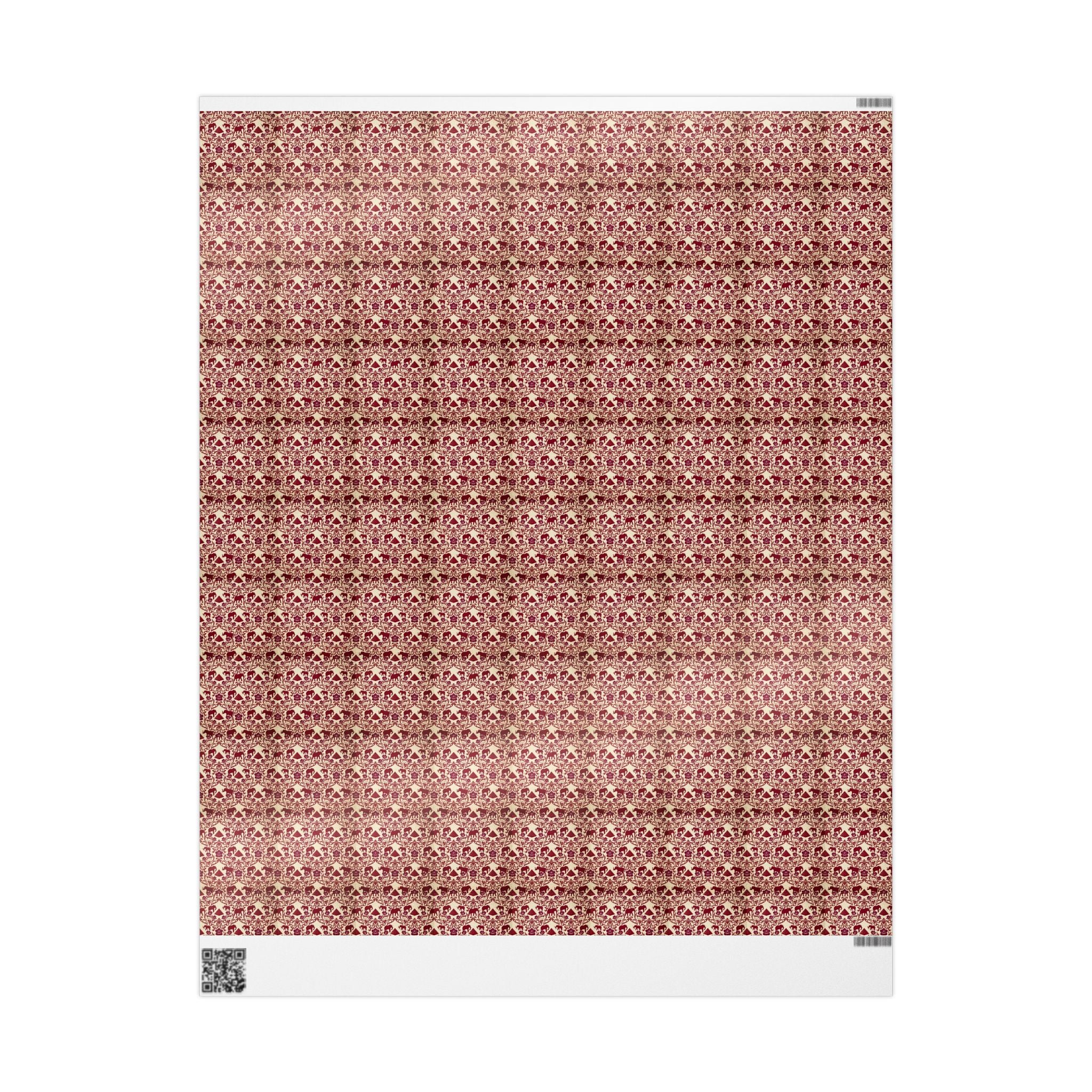 Crimson & Cream Elephant Reign -- Heritage in Bloom — African American Gift Wrap by Family Wrap Co.