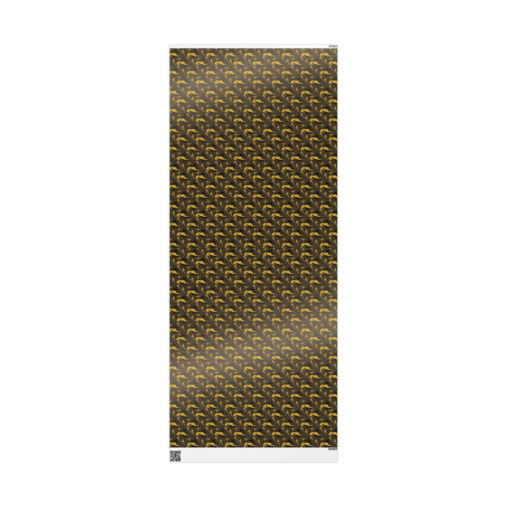 Black & Gold Sphinx Prestige Pattern — African American Gift Wrap by Family Wrap Co.