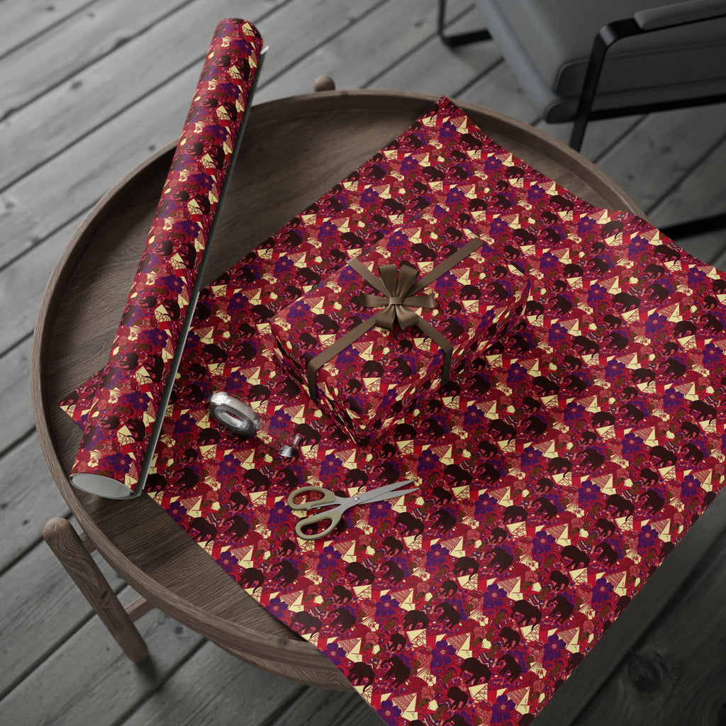 Crimson & Cream Women's Power Pattern — African American Gift Wrap by Family Wrap Co.