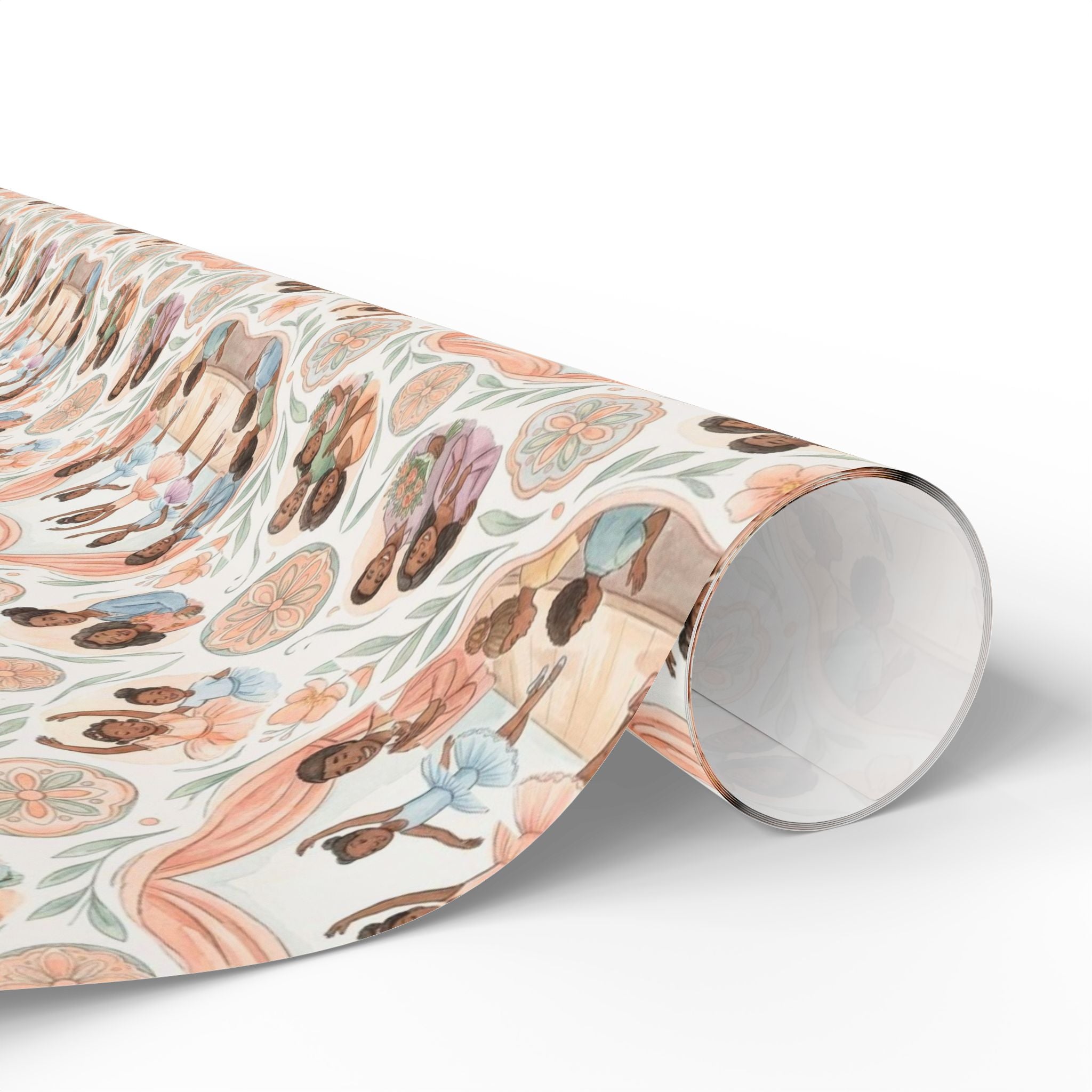 Dance Recital Grace — Peach & Sage Wrapping Paper — Family Wrap Co.