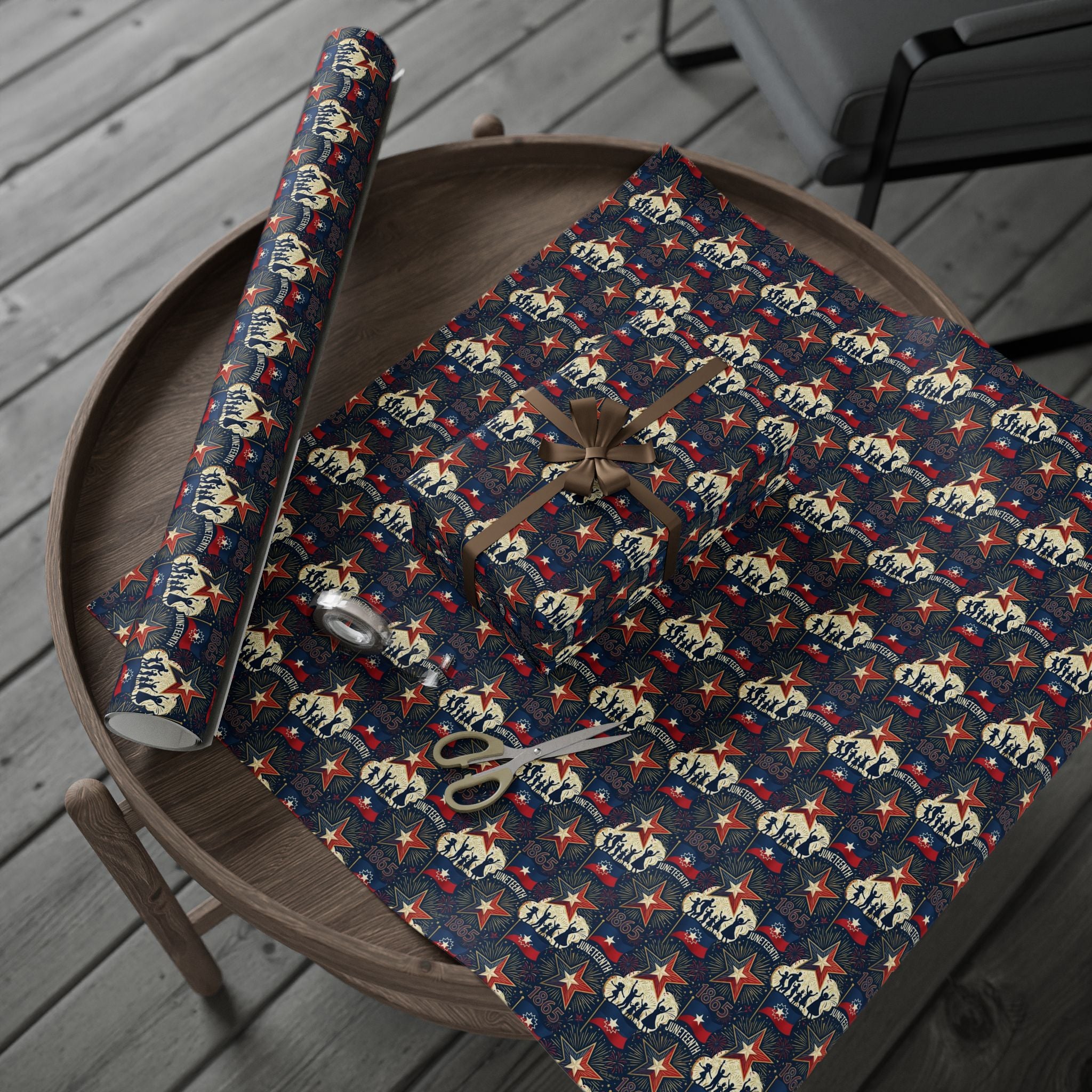 Juneteenth Freedom Celebration Pattern — African American Gift Wrap by Family Wrap Co.