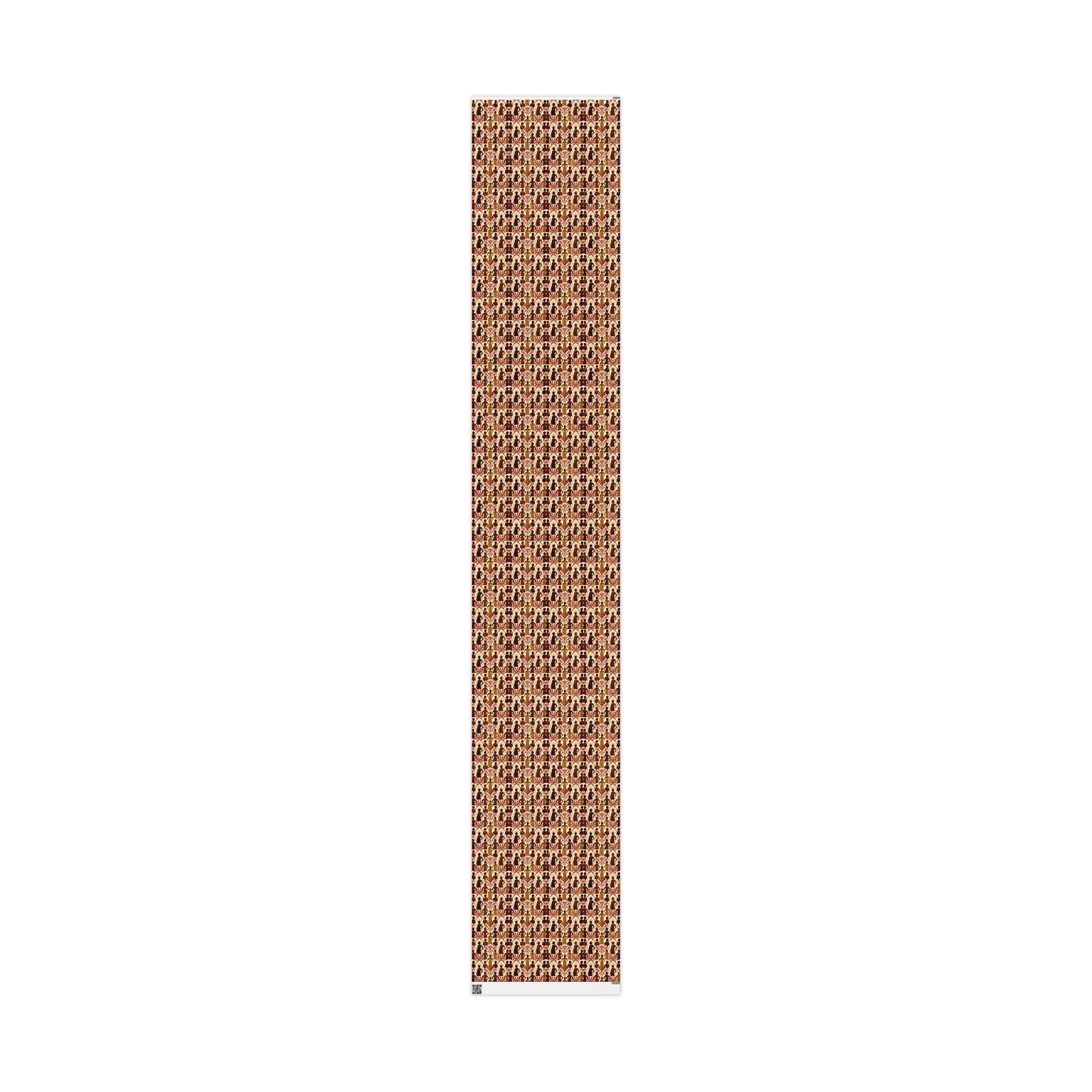 Crimson & Cream Art Deco Silhouettes Wrapping Paper — Family Wrap Co.
