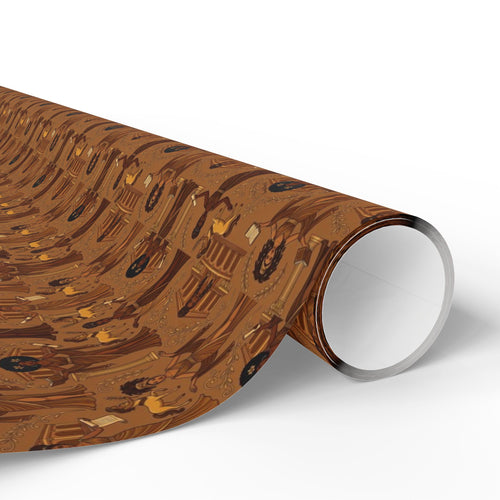 Brown & Gold Centaur Pillar — Heritage Royale — African American Gift Wrap by Family Wrap Co.