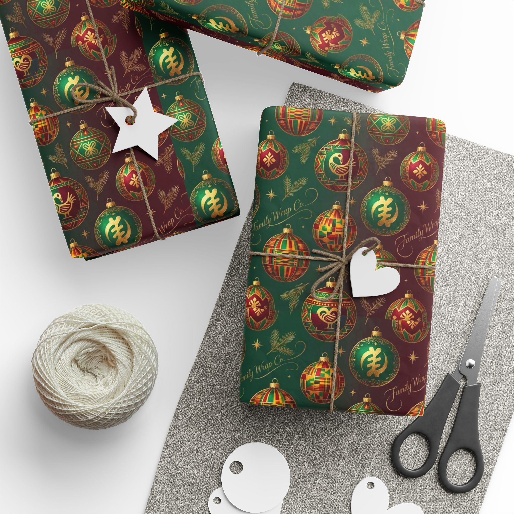 Golden Ornament Celebration Wrapping Paper — Family Wrap Co.