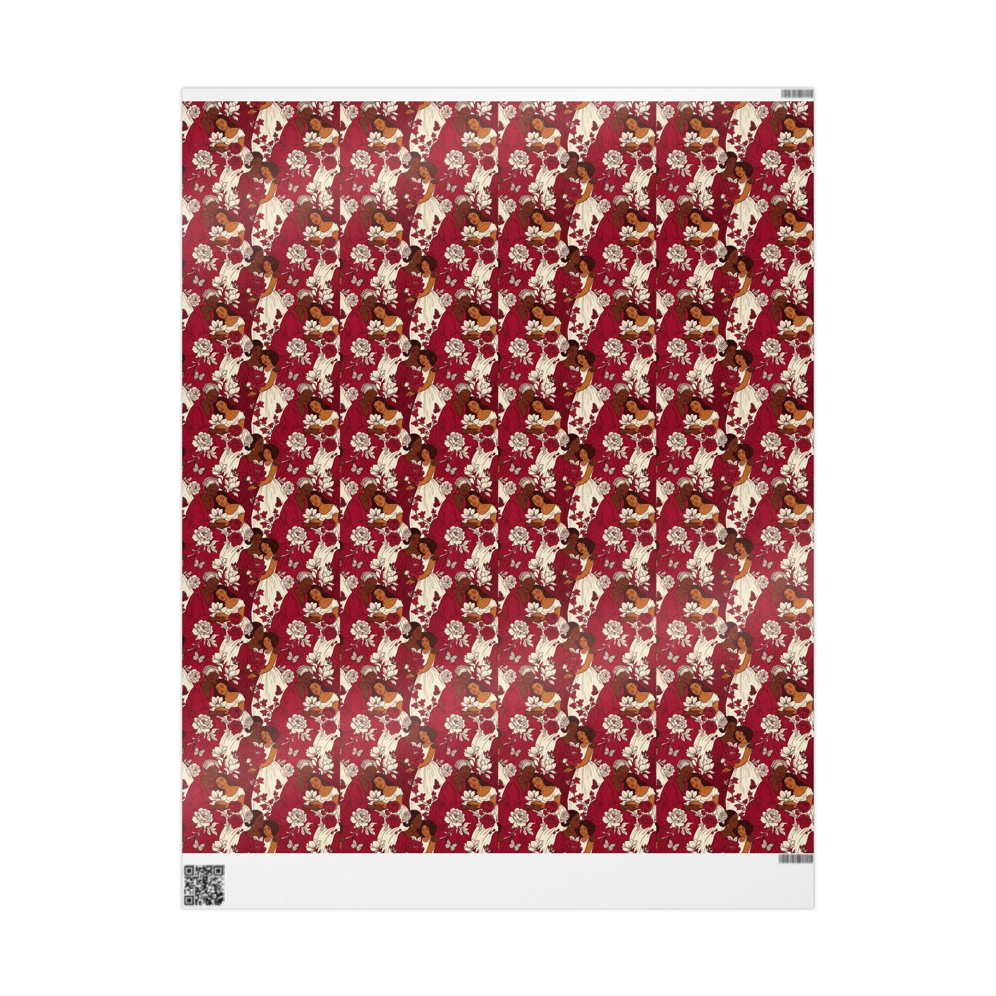 Crimson Cream Garden Gathering Wrapping Paper — Family Wrap Co.