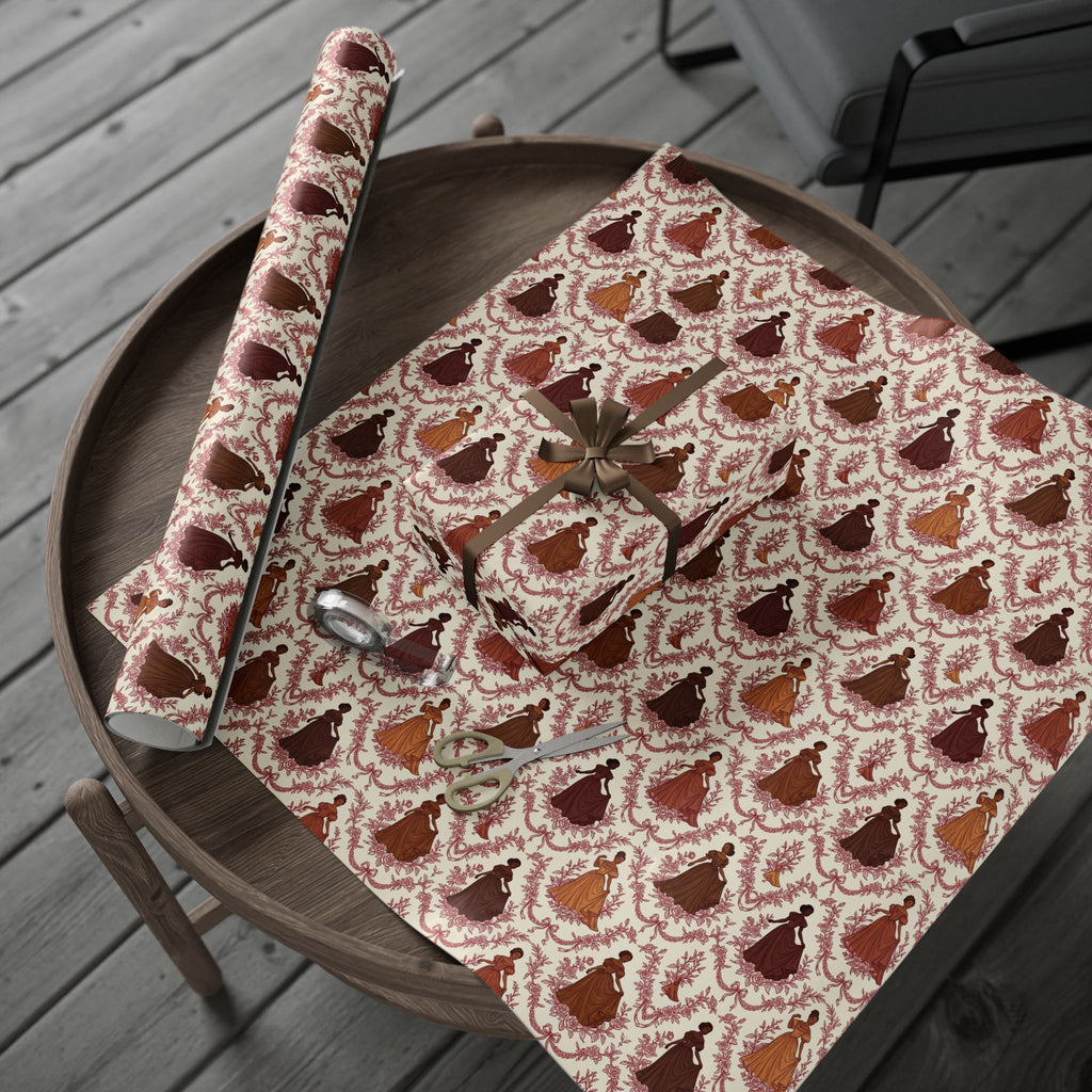 Crimson & Cream Toile Elegance Wrapping Paper — Family Wrap Co.