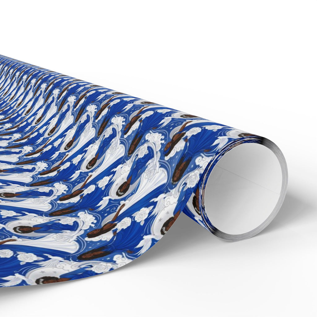 Royal Blue & White Dove Sky -- Women of Grace — African American Gift Wrap by Family Wrap Co.