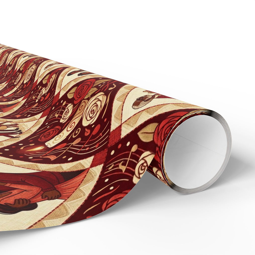 Crimson & Cream Celebration Quilt Wrapping Paper — Family Wrap Co.