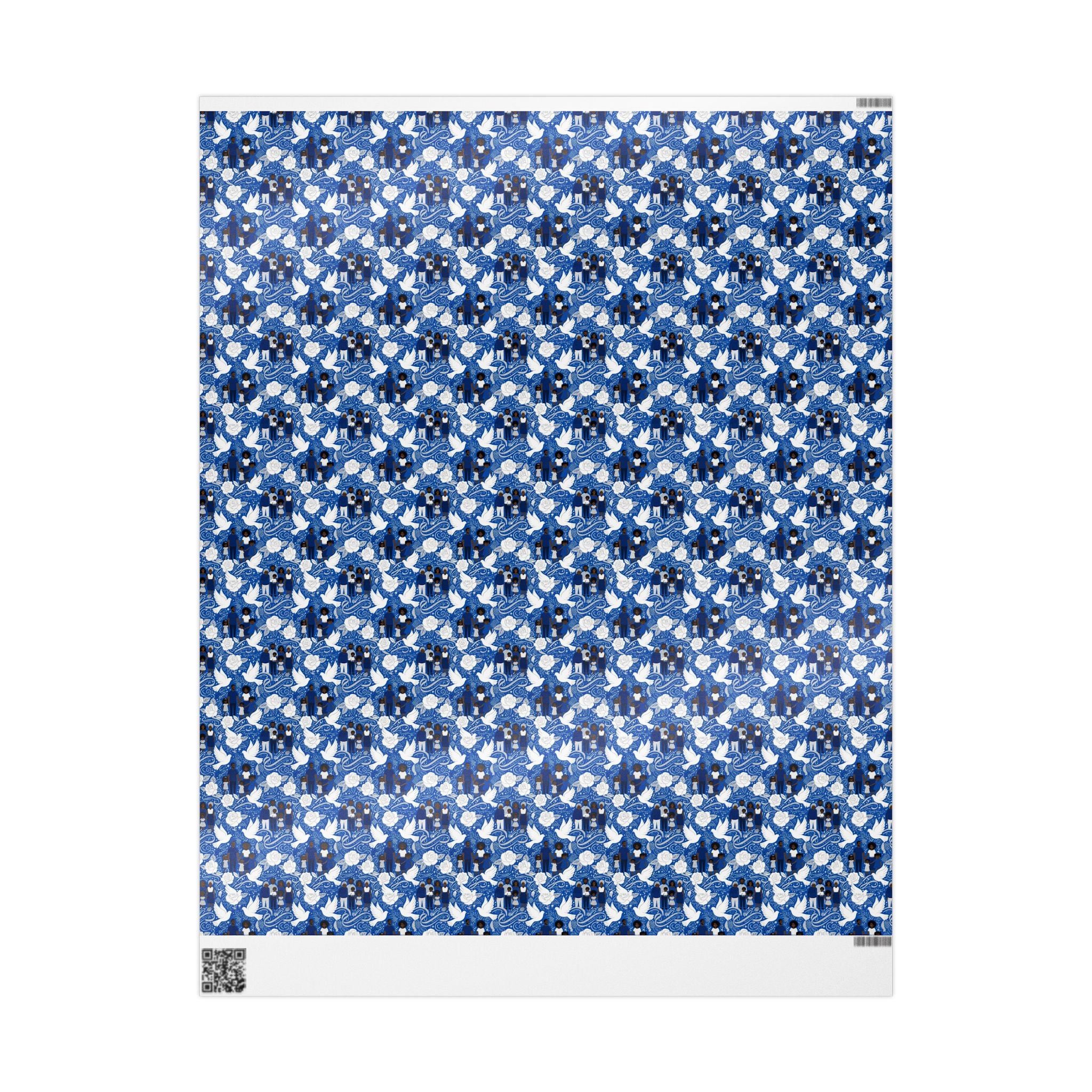 Blue & White Grace Family Collection — African American Gift Wrap by Family Wrap Co.