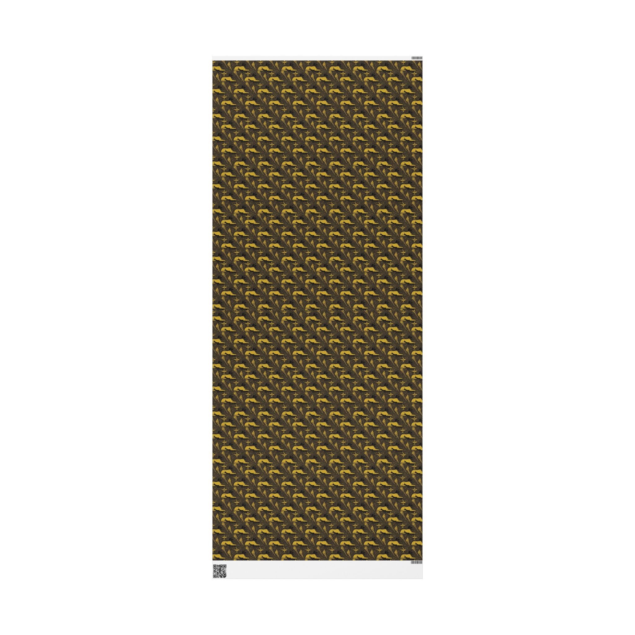 Black & Gold Sphinx Prestige Pattern — African American Gift Wrap by Family Wrap Co.