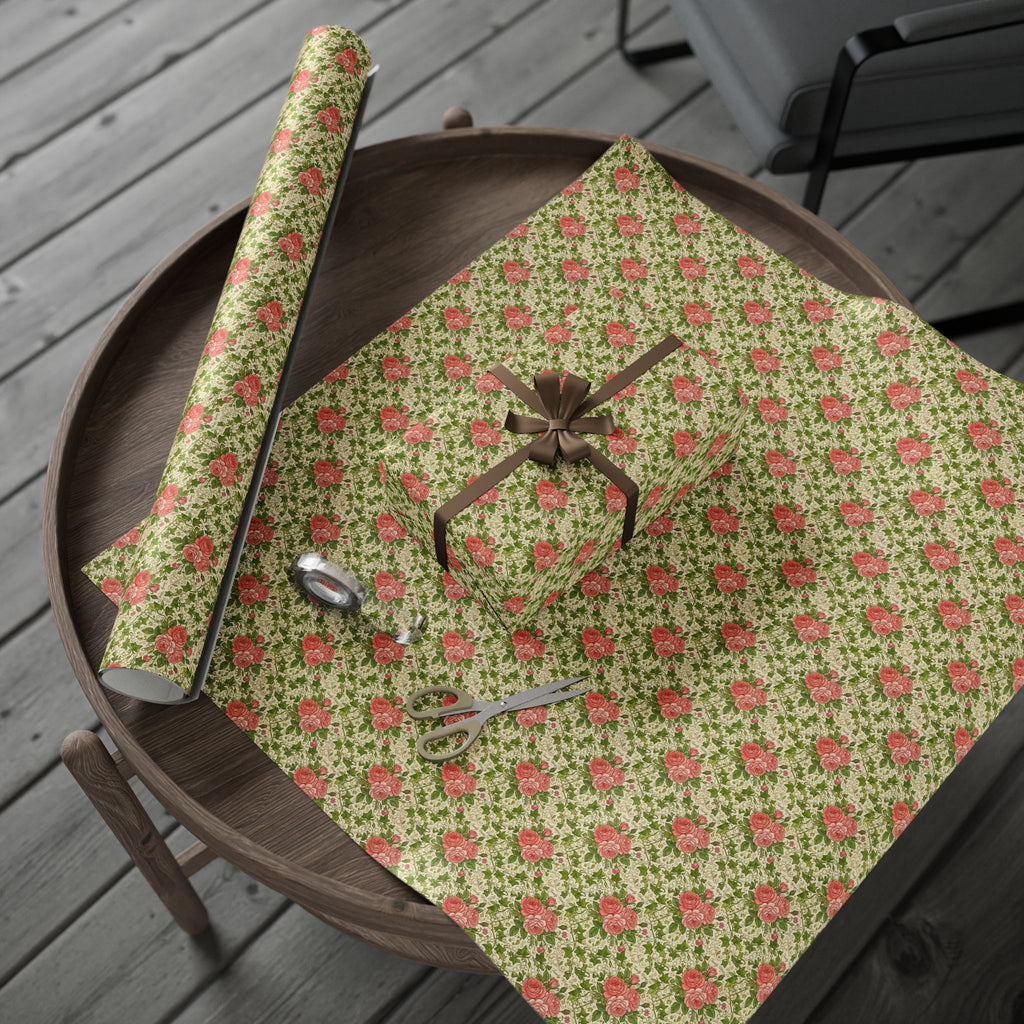 Pink & Green Pearl Garden Pattern — African American Gift Wrap by Family Wrap Co.