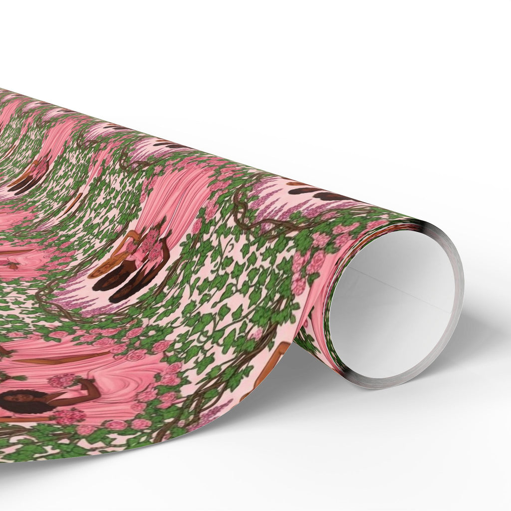 Pink & Green Garden Party Wrapping Paper — Family Wrap Co.