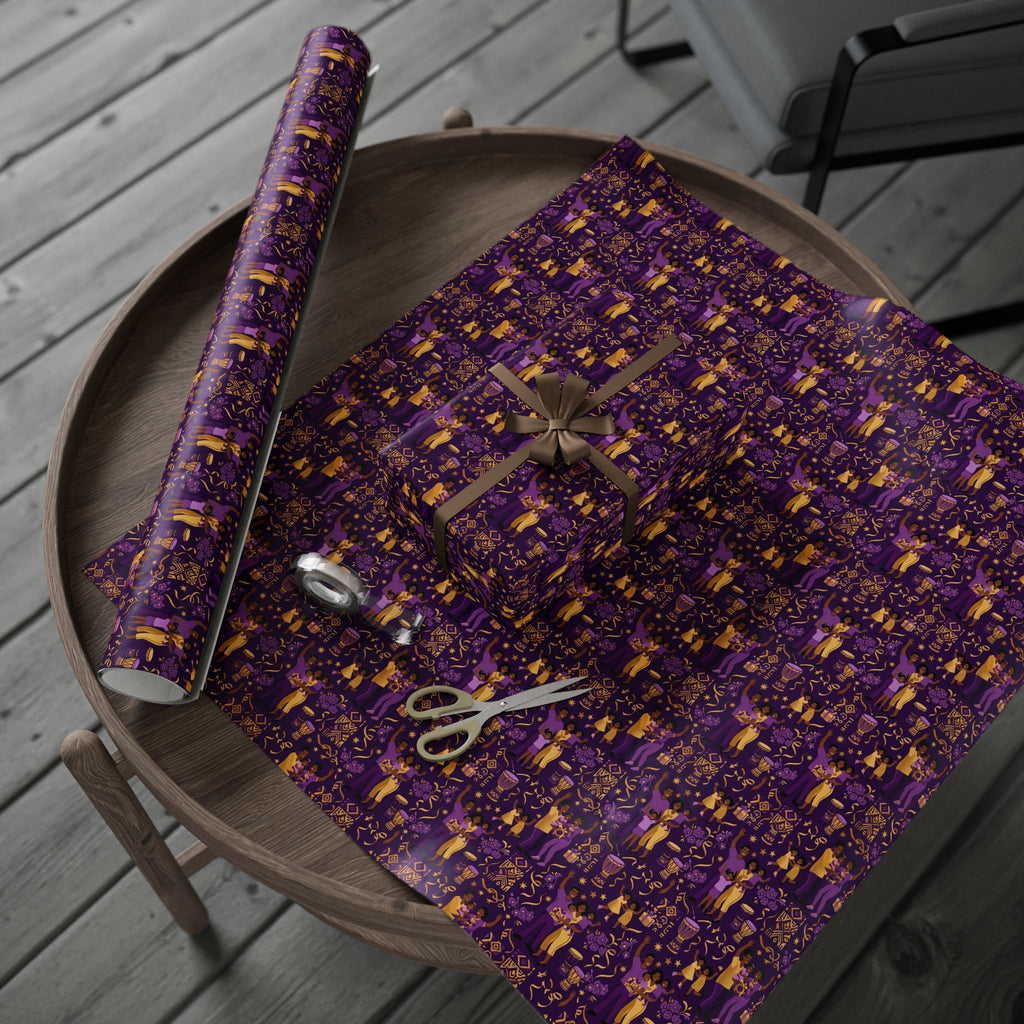 Purple & Gold Family Jubilee Wrapping Paper — Family Wrap Co.
