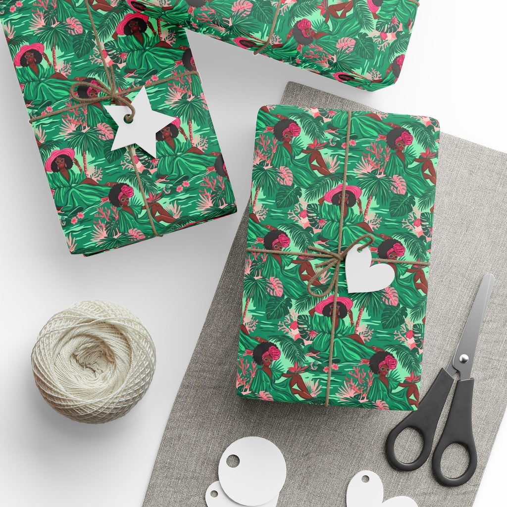Tropical Beach Vacation Getaway Wrapping Paper — Family Wrap Co.