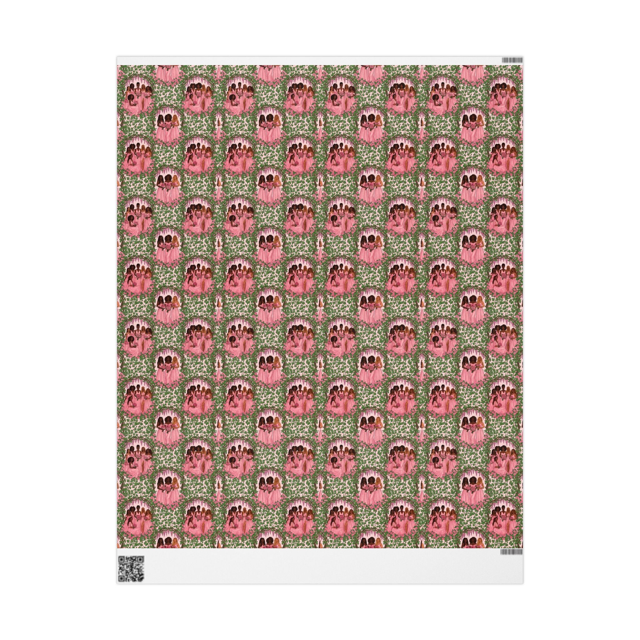 Pink & Green Garden Party Wrapping Paper — Family Wrap Co.