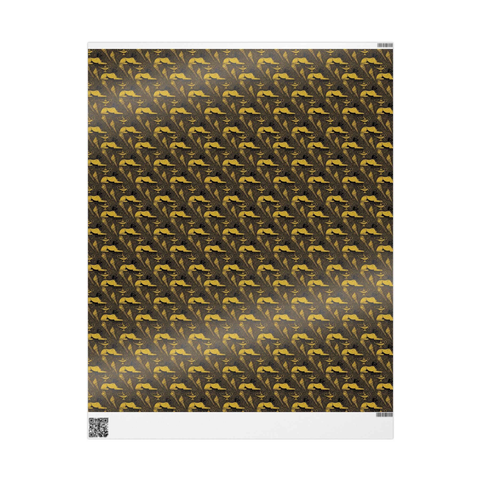 Black & Gold Sphinx Prestige Pattern — African American Gift Wrap by Family Wrap Co.