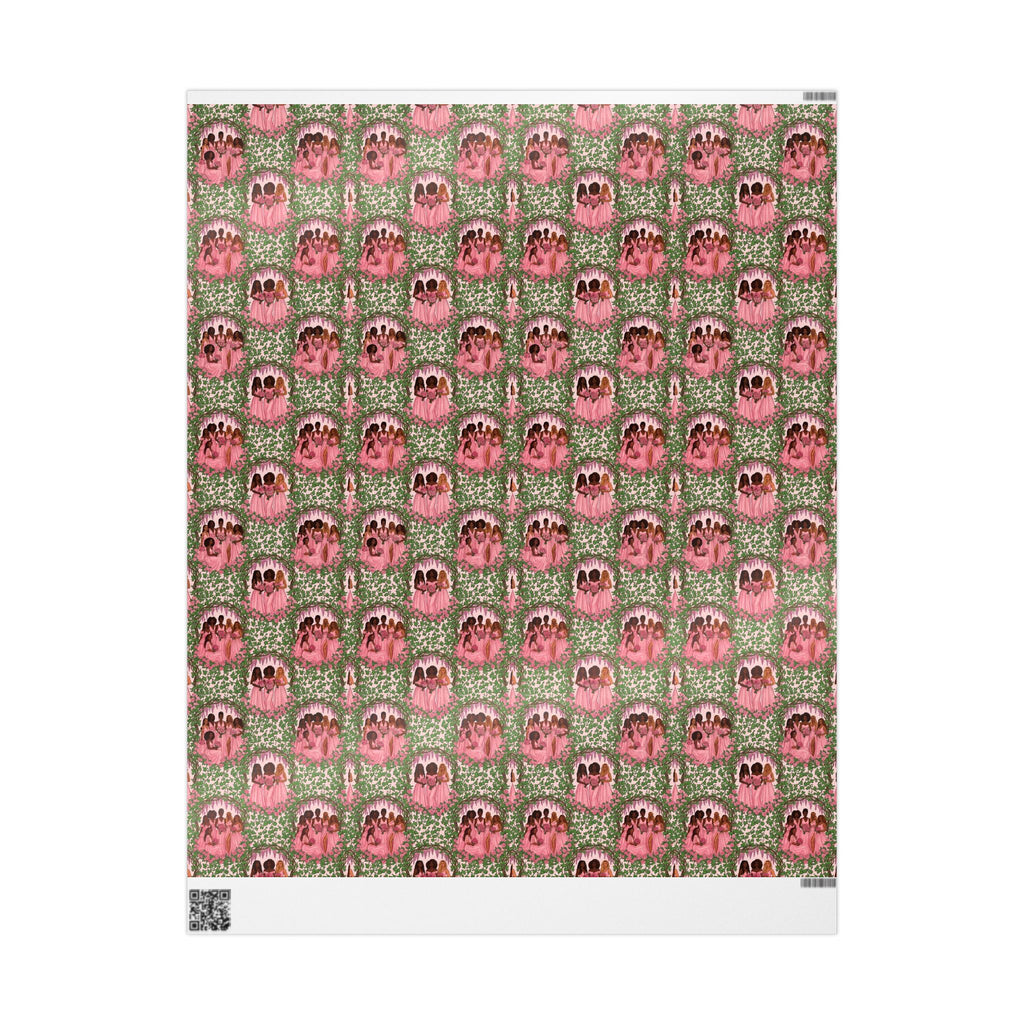 Pink & Green Garden Party Wrapping Paper — Family Wrap Co.