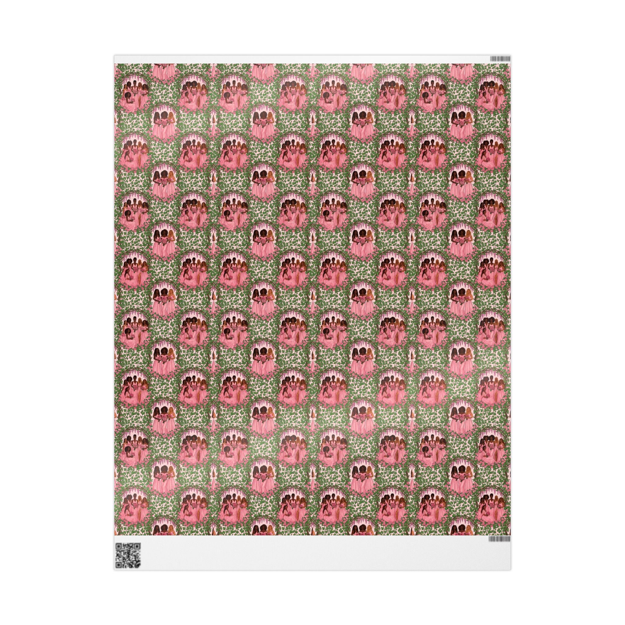 Pink & Green Garden Party Wrapping Paper — Family Wrap Co.