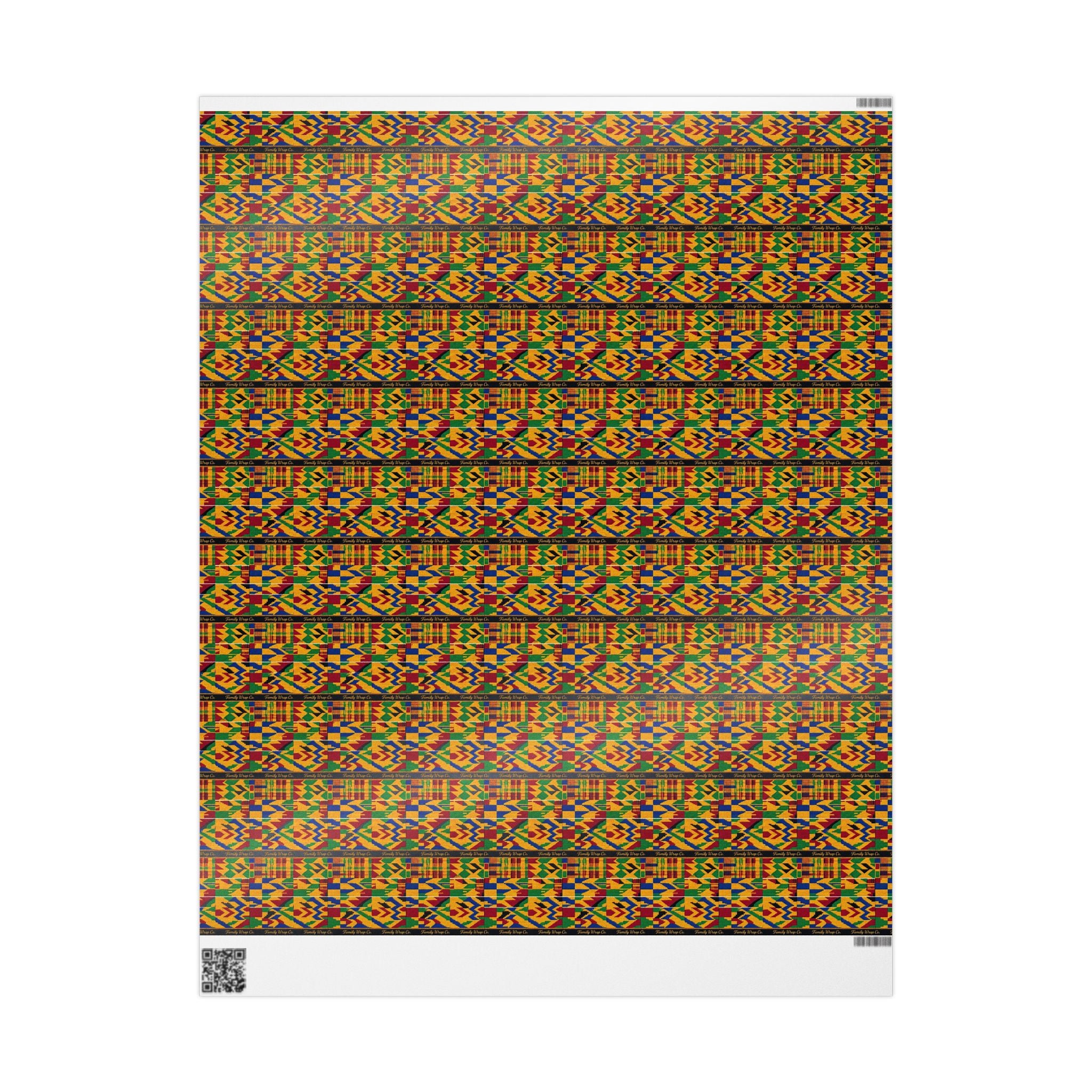 Kente Cloth Heritage Pattern — African American Gift Wrap by Family Wrap Co.