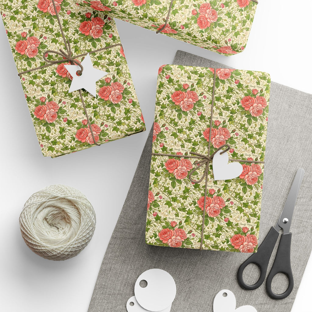 Pink & Green Pearl Garden Pattern — African American Gift Wrap by Family Wrap Co.