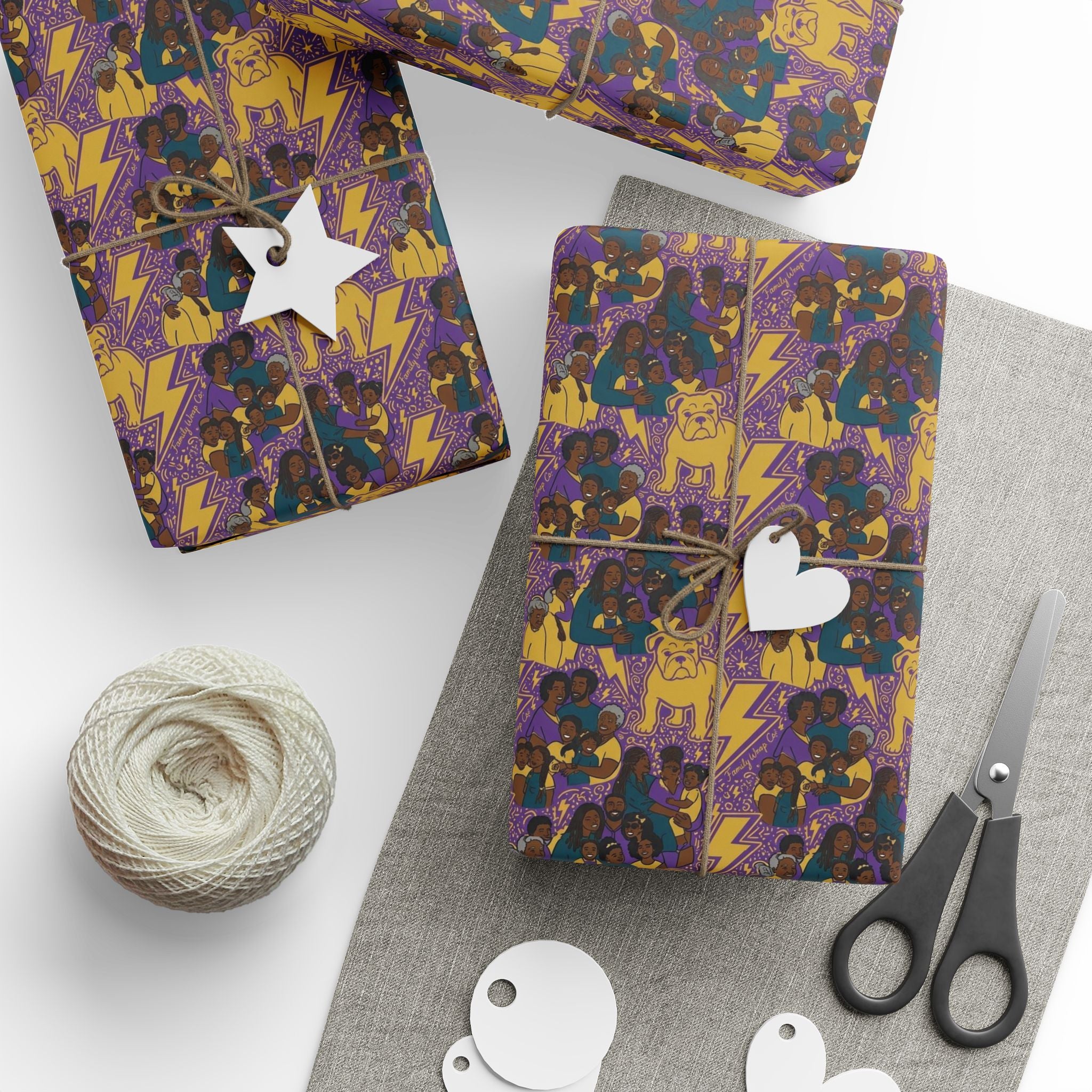 Purple & Gold Majesty Family Wrap — African American Gift Wrap by Family Wrap Co.