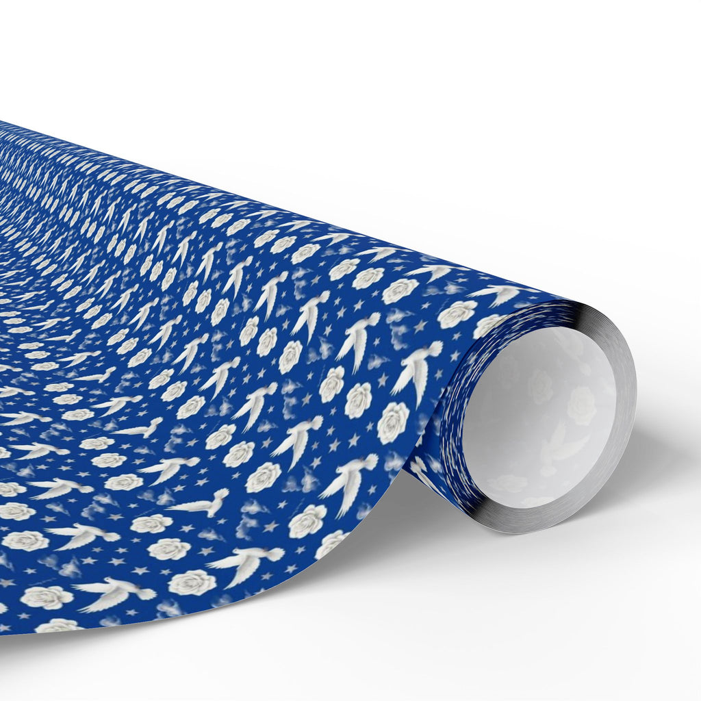 Royal Blue & White Cloud Garden -- Celestial Bloom — African American Gift Wrap by Family Wrap Co.