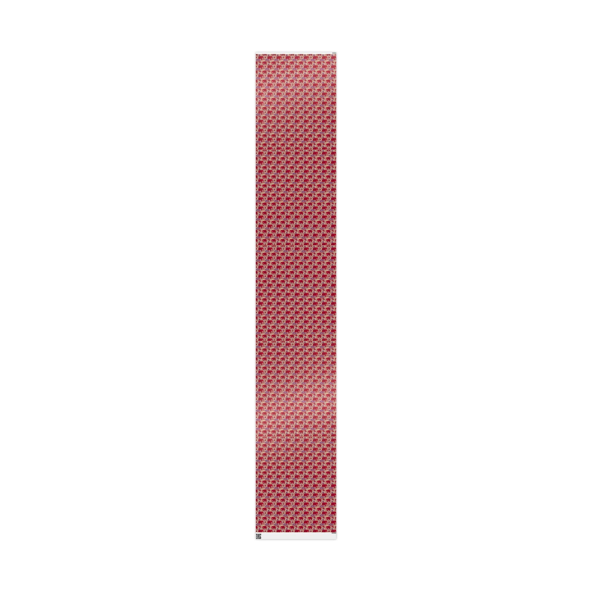 Crimson & Cream Regal Pattern — African American Gift Wrap by Family Wrap Co.