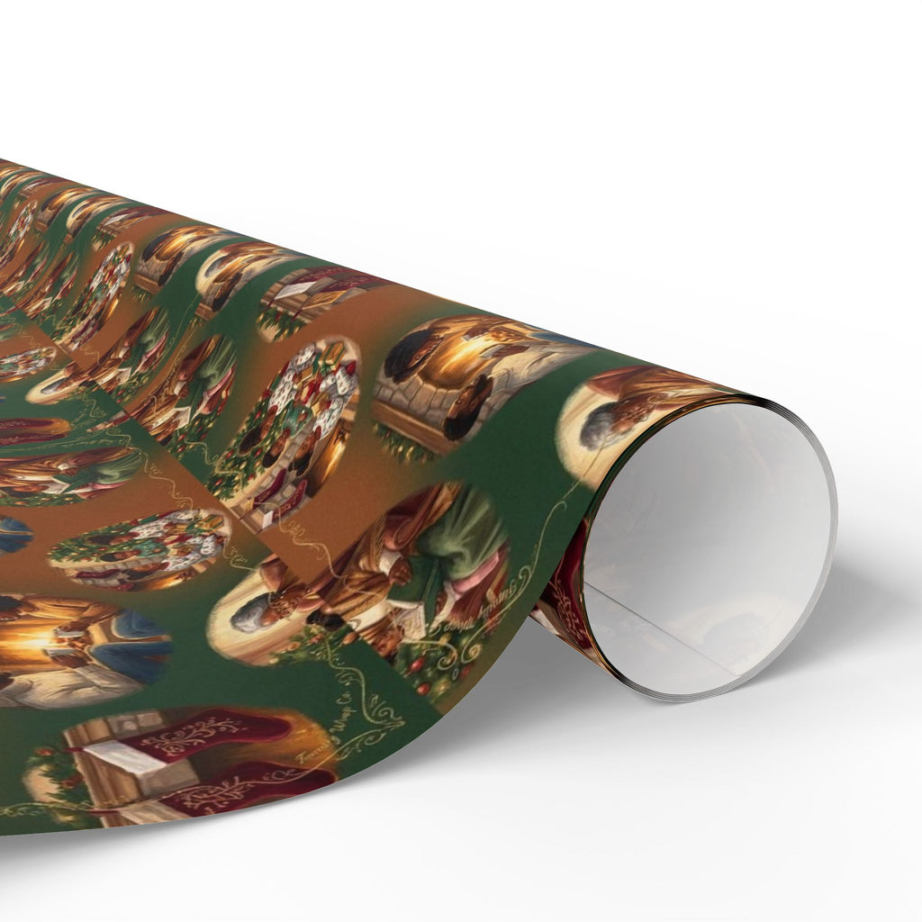 Holiday Hearthside Memories Pattern — African American Gift Wrap by Family Wrap Co.